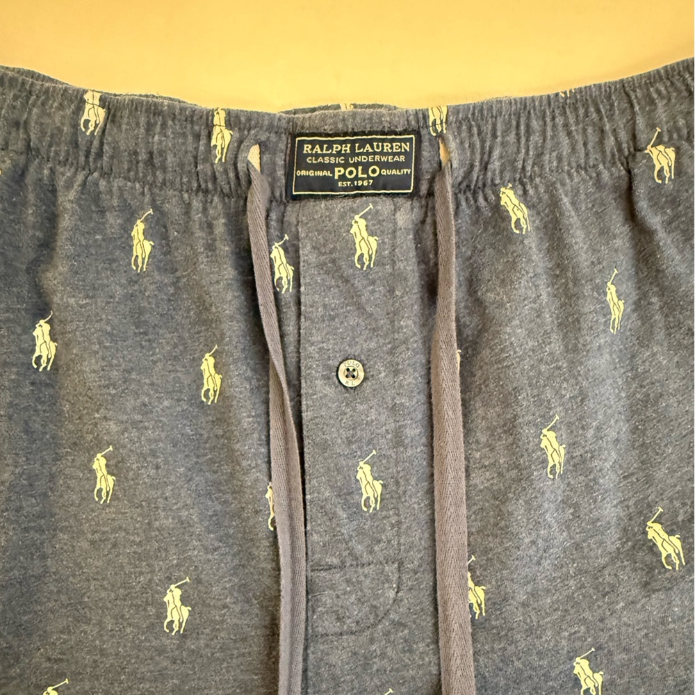 Polo Ralph Lauren Men's Navy All Over Pony Print Jersey Knit Sleep Shorts Size M - Picture 4 of 8